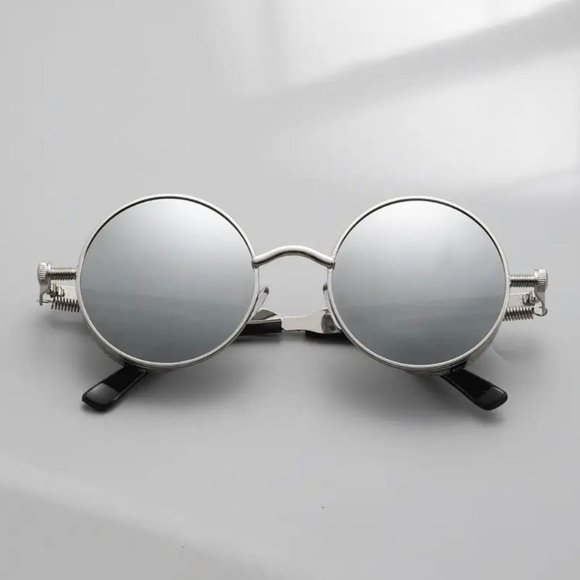 Metal Steam Punk Style Sun Glasses Steampunk Fashion Men Retro Round Sunglasses - Picture 1 of 5